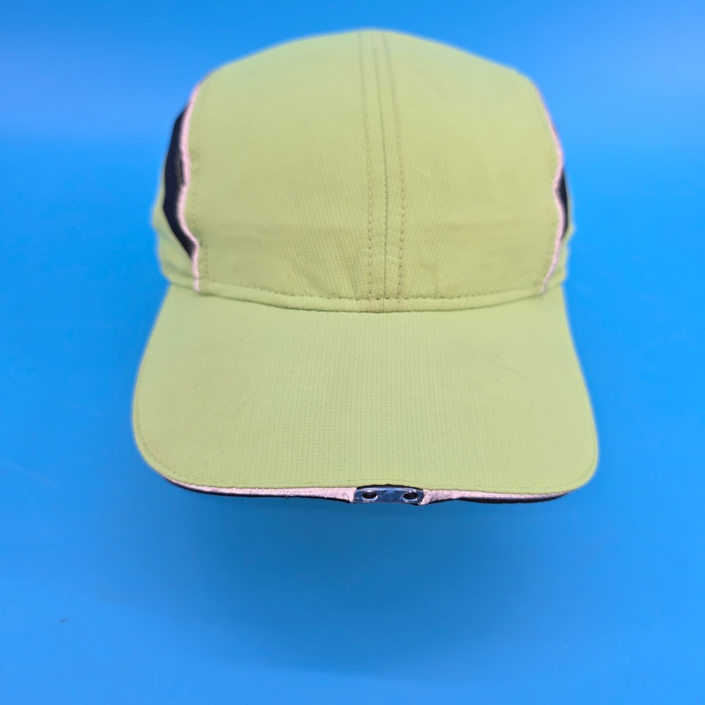 HiBeam LED Running Hat Lime Green Reflective Mesh Performance Safety Cap